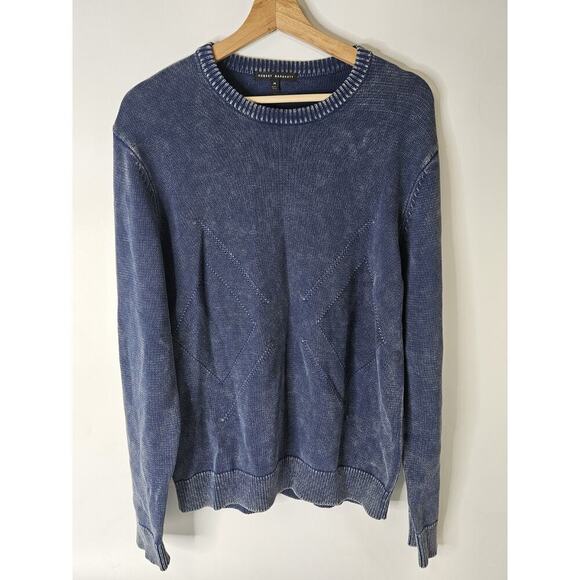 Robert Barakett Mens Size M Franklin Washed Pullover Sweater Diamond Pattern - Picture 1 of 7